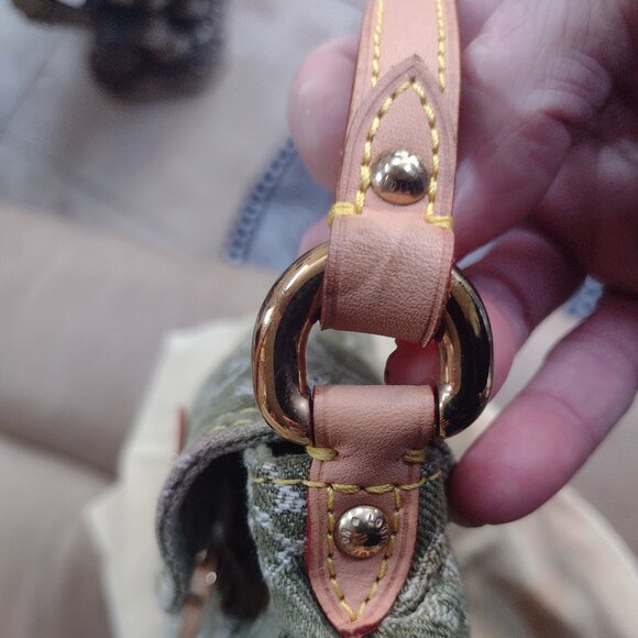 NEW RARE & DISCONTINUED!~💯% Authentic Louis Vuitton LICHEN💚GREEN DENIM PLEATY! - Picture 12 of 15